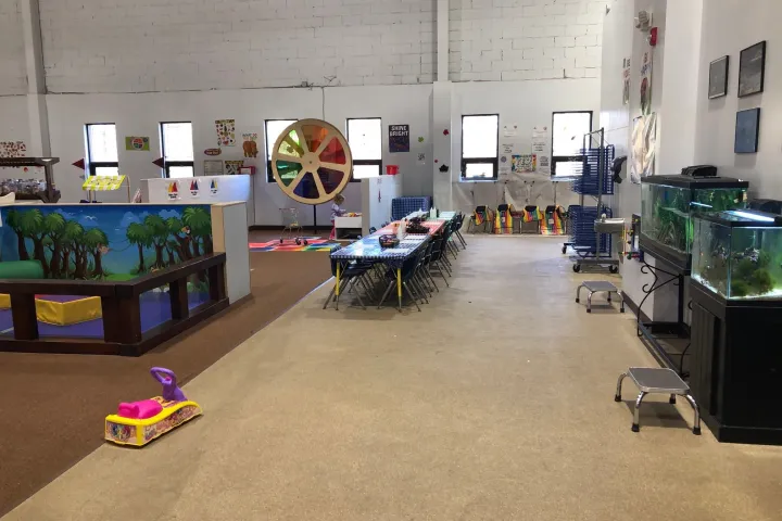 a group of people in a room