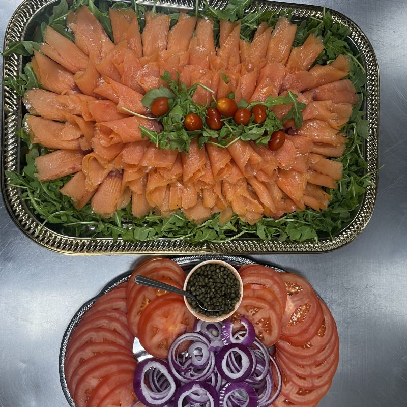 a plate of food with broccoli