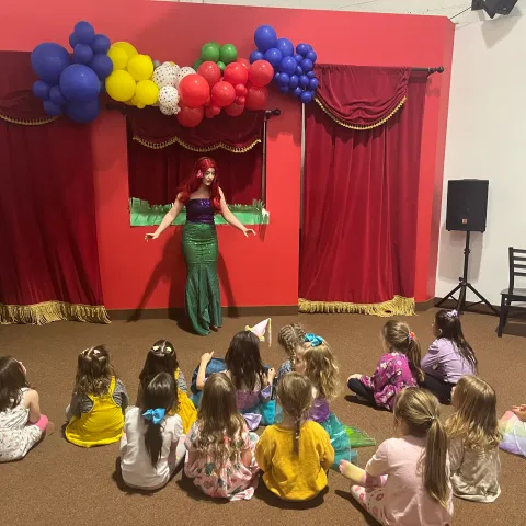 a group of people in a room